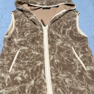 Prana Brown and Cream Hooded Vest